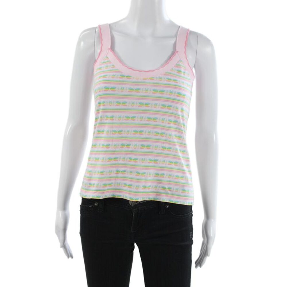 Love Shack Fancy Women Camisole Striped Multi Color Cotton Size S